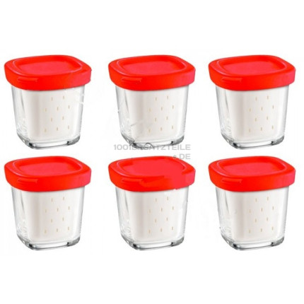 6 JOGHURTBECHER MIT SIEB